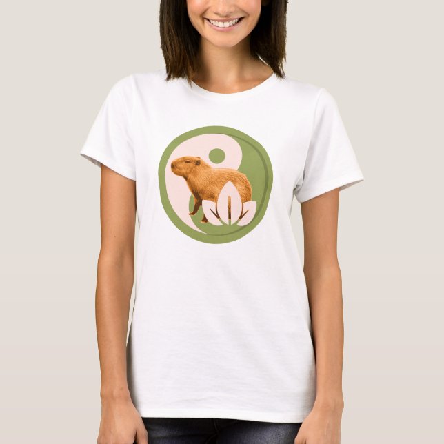Zen Capybara Yin Yang T-Shirt (Vorderseite)