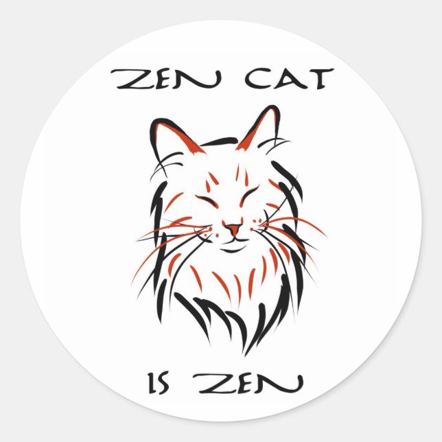 Zen Cat - Aufkleber (Vorderseite)