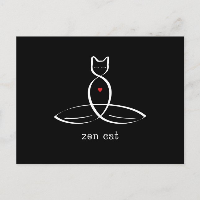 Zen Cat - Extravaganter Stiltext. Postkarte (Vorderseite)