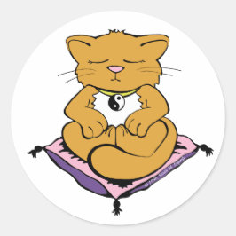 Zen Cat Runder Aufkleber