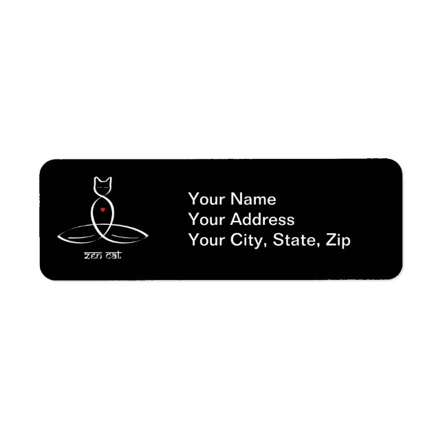 Zen Cat - Text im Sanskrit-Stil. (Vorne)