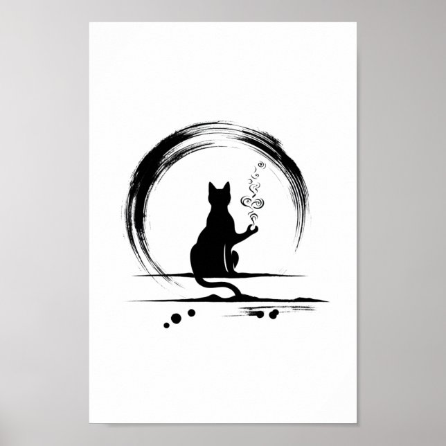 Zen Cat's Meditationspopster Poster (Vorne)