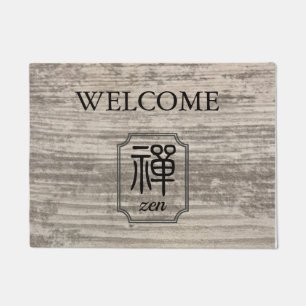 Zen Chinesischer Kalligraphie Holzkorn Begrüßungst Fußmatte