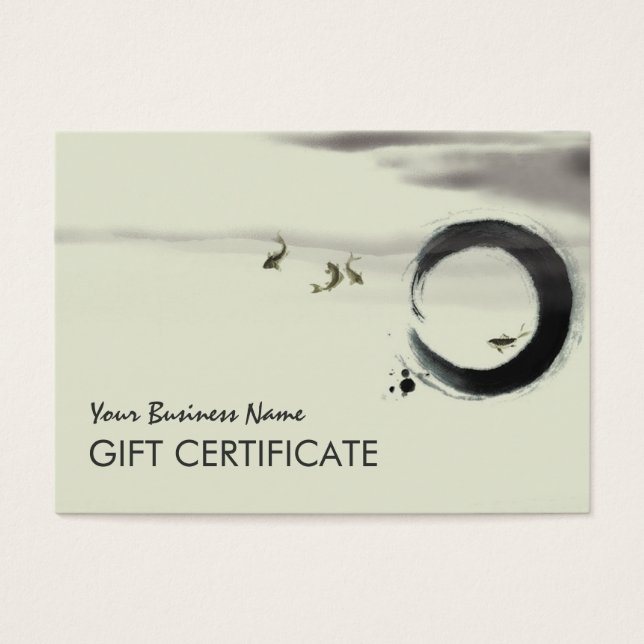 Zen Circle Enso Koi Brush Painting Art (Vorderseite)