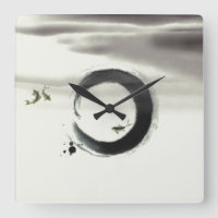 Zen Circle Enso Koi Brush Painting Art