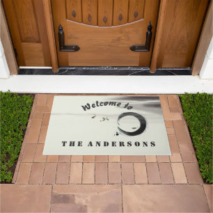 Zen Circle Enso Koi Pinselstriche Custom Willkomme Fußmatte