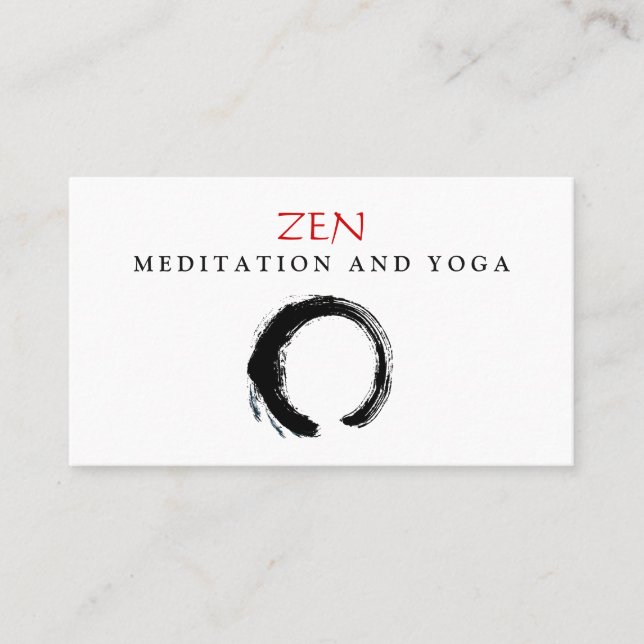 Zen Circle Enso Yoga und Meditation Buddhist 3 Visitenkarte (Vorderseite)