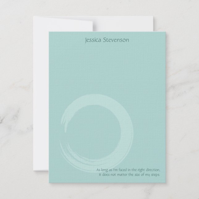 Zen Circle Flat Note Card (blau) Mitteilungskarte (Vorderseite)