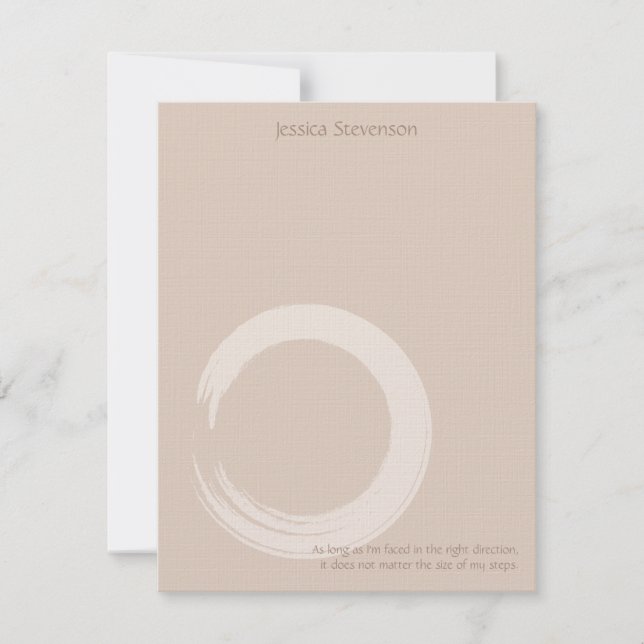 Zen Circle Flat Note Card (tan) Mitteilungskarte (Vorderseite)