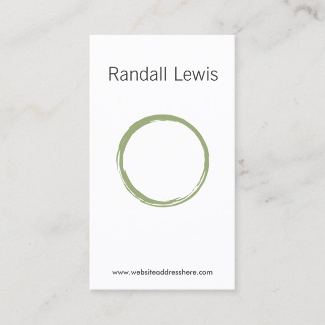 ZEN CIRCLE in MOSS GREEN Business Card Visitenkarte (Vorderseite)
