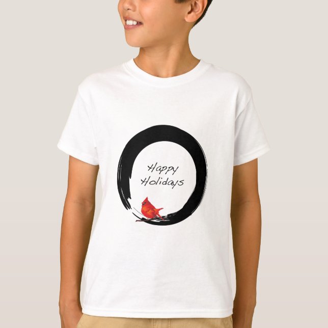 Zen Circle with Christmas Kardinal T-Shirt (Vorderseite)