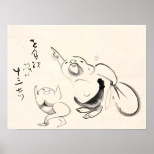 Zen Classics - Gibon Sengai - Hotei Point Poster