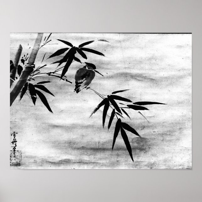 Zen Classics - Sesshu - Bird und Bamboo Poster (Vorne)