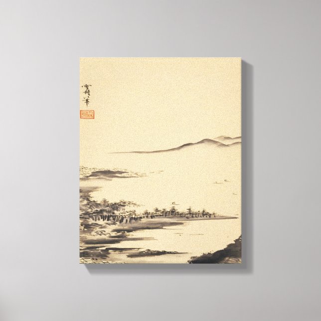 Zen Classics - Sesshu - Herbstlandschaft Leinwanddruck (Vorderseite)