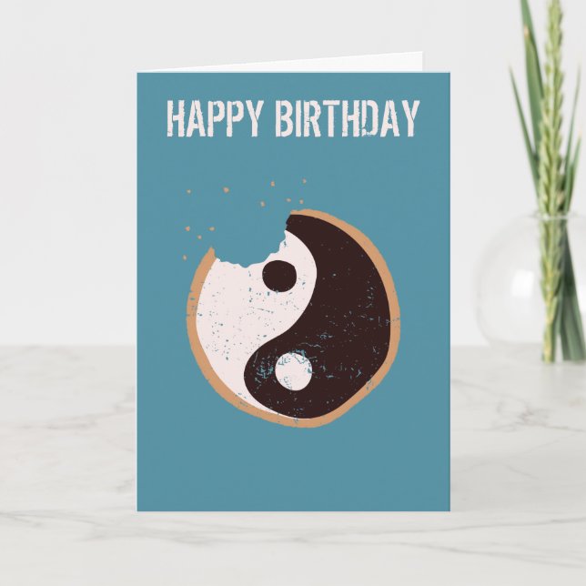 Zen Cookie Yin and Yang Birthday Karte (Vorderseite)