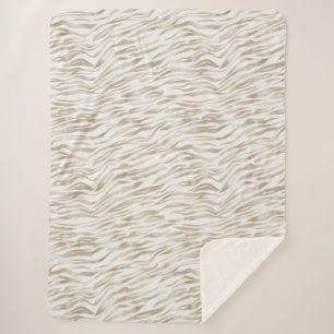Zen Creme Weißer Kakao Braune Zebra Print Sherpadecke