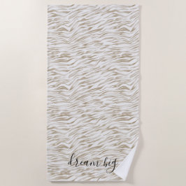 Zen Creme Weißer Kakao Braune Zebra Print Strandtuch