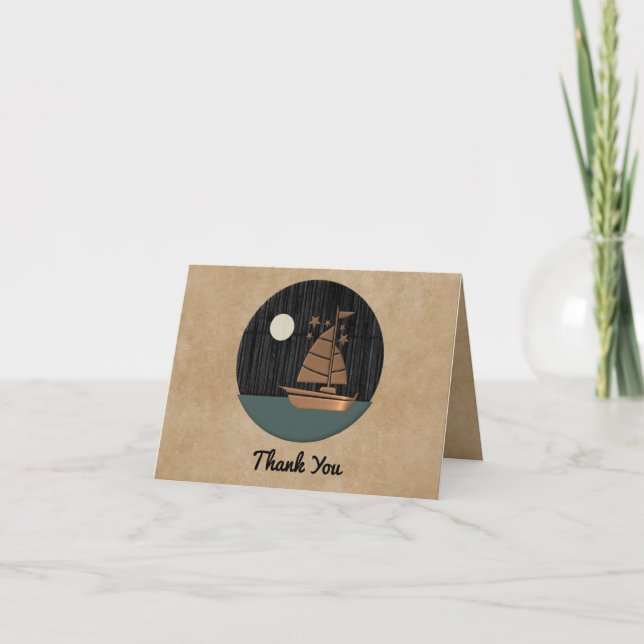 Zen Dankeschön Karte mit Sailboat (Vorderseite)