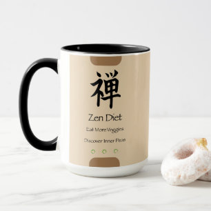 Zen Diät essen Mehr Veggies Tan BG Tasse