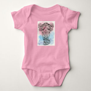 Zen-Elefanten-T-Shirt Baby Strampler