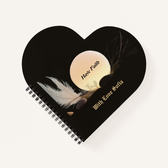 Zen Encouragement & Peace Heart-Shaped Support Notizbuch (Vorderseite)