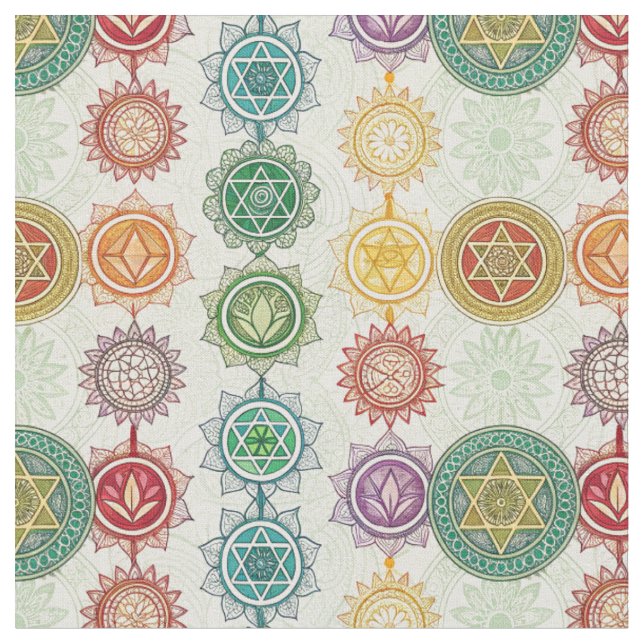 Zen-Energie-Symbol-Mandala-Designmuster-Kunst Stoff (Nahaufnahme)