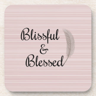 Zen Engelfeder weiße rosa Streifen Untersetzer