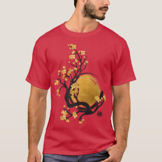 Zen Enso Circle, Sun und Sakura Blossom T-Shirt