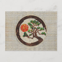Zen Enso Circle und Bonsai Tree Mosaic