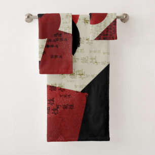 Zen-Ensō-Kreis mit Kanji-Potenzial Badhandtuch Set