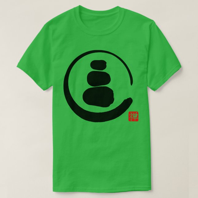 Zen-Enso-Kreis und Zen-Steine T-Shirt (Design vorne)