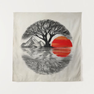 Zen Enso Sunset Wandteppich