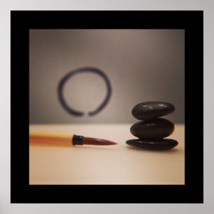 Zen Enso und Kalligraphie Brush Poster