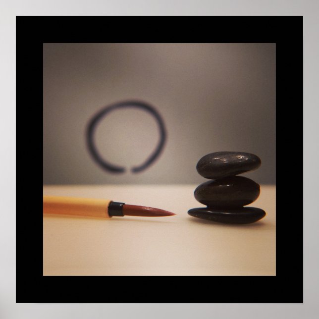Zen Enso und Kalligraphie Brush Poster (Vorne)