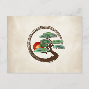Zen Enzo Geode Bonsai Tree on Leinwand Postkarte