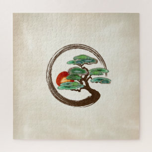 Zen Enzo Geode Bonsai Tree on Leinwand Puzzle