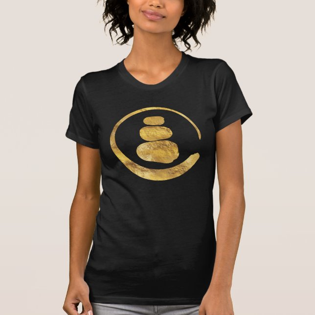 Zen-Enzo-Kreis und Zen-Steine T-Shirt (Vorderseite)
