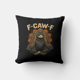 Zen F-Caw-F Krähe Yoga Rabe F-Caw-F Zen Lustig Med Kissen