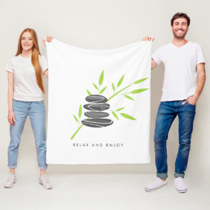 Zen-Fleece-Decke mit Wellness-Kieselsteinen Fleecedecke