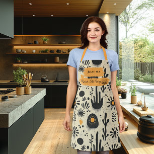 Zen Floral Kitchen Wear in Schwarz und Orange Well Schürze