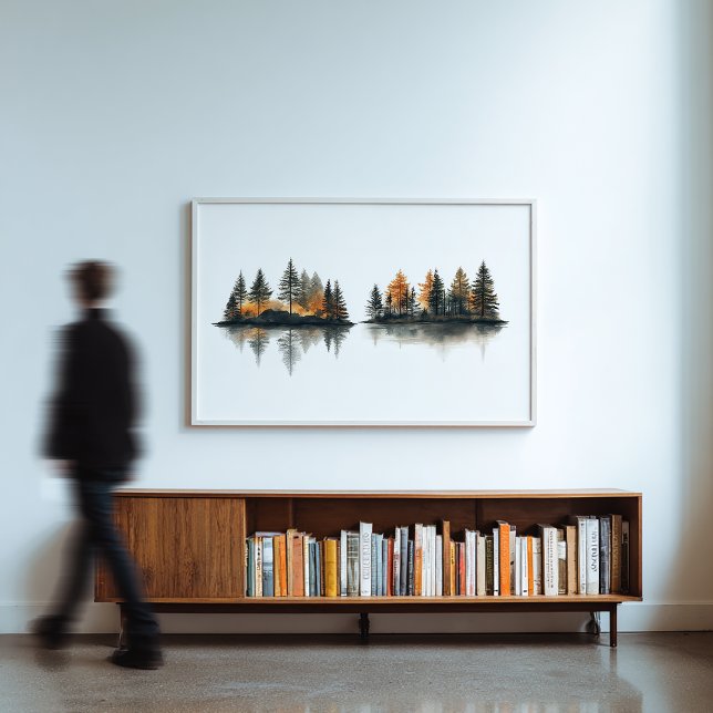 Zen Forest Reflection Minimalist Wall Art Poster (Von Creator hochgeladen)