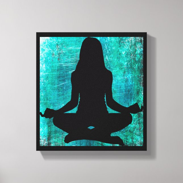 Zen Frau Doing Yoga Meditation Leinwand Wall (Vorderseite)