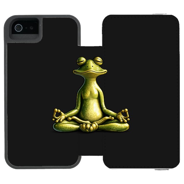 Zen Frog Incipio iPhone Geldbeutel-Hülle (Folio Geöffnet)