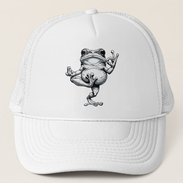 Zen Frog Masterpiece Truckerkappe (Vorderseite)