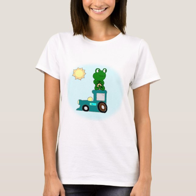 Zen Frog sitzend auf einem Zug T-Shirt (Vorderseite)