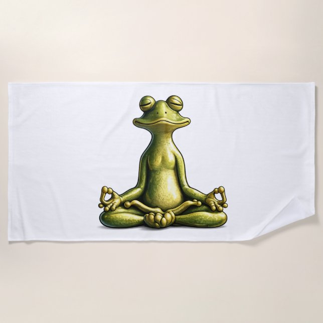 Zen Frog Strandtuch (Vorderseite)