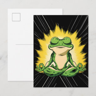 Zen Frosch Meditation Super Saiyan Glow Kunst Postkarte