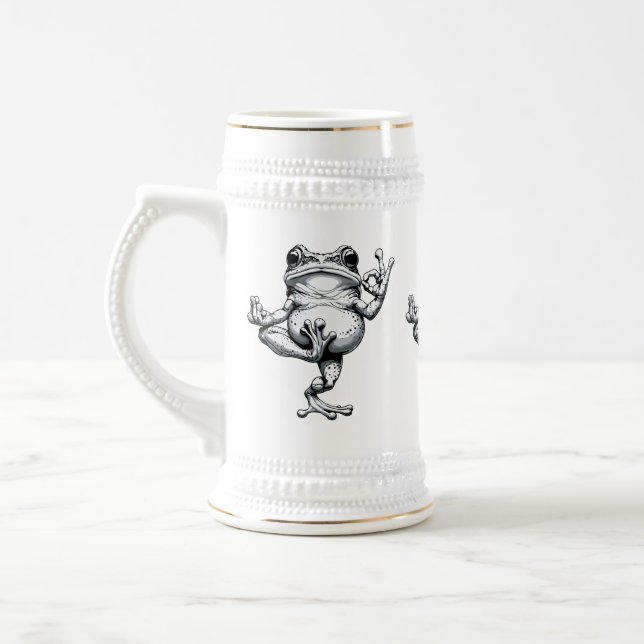 Zen Frosch Meisterwerk Bierglas (Links)