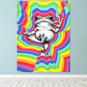 Zen Frosch Meisterwerk Leinwanddruck