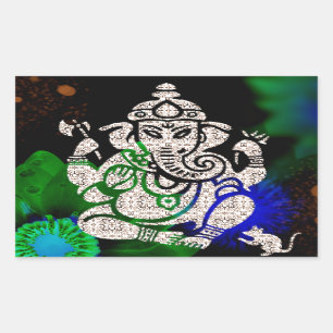 Zen Ganesh Rechteckiger Aufkleber